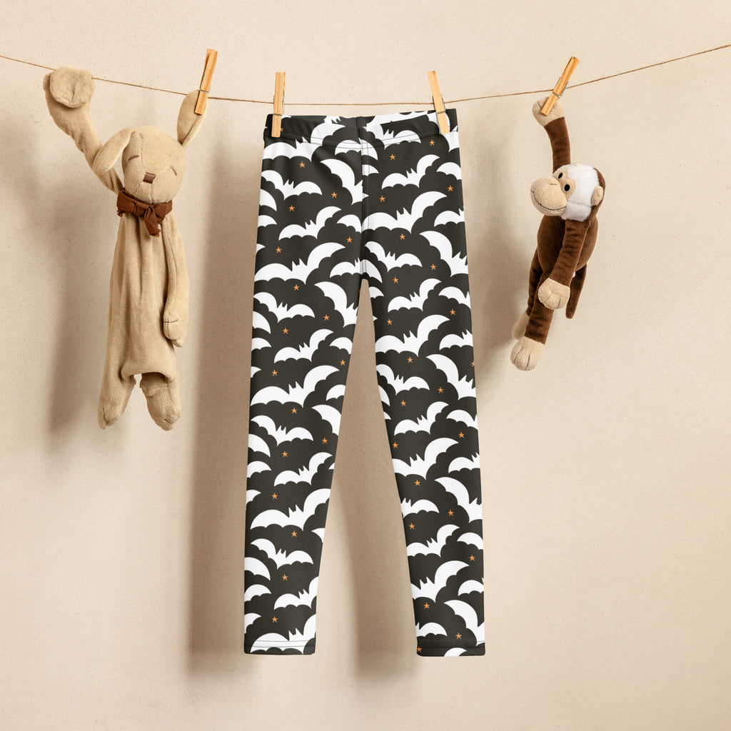 Girls Bat Halloween Leggings - Warm, Buttery Soft & Stretchy