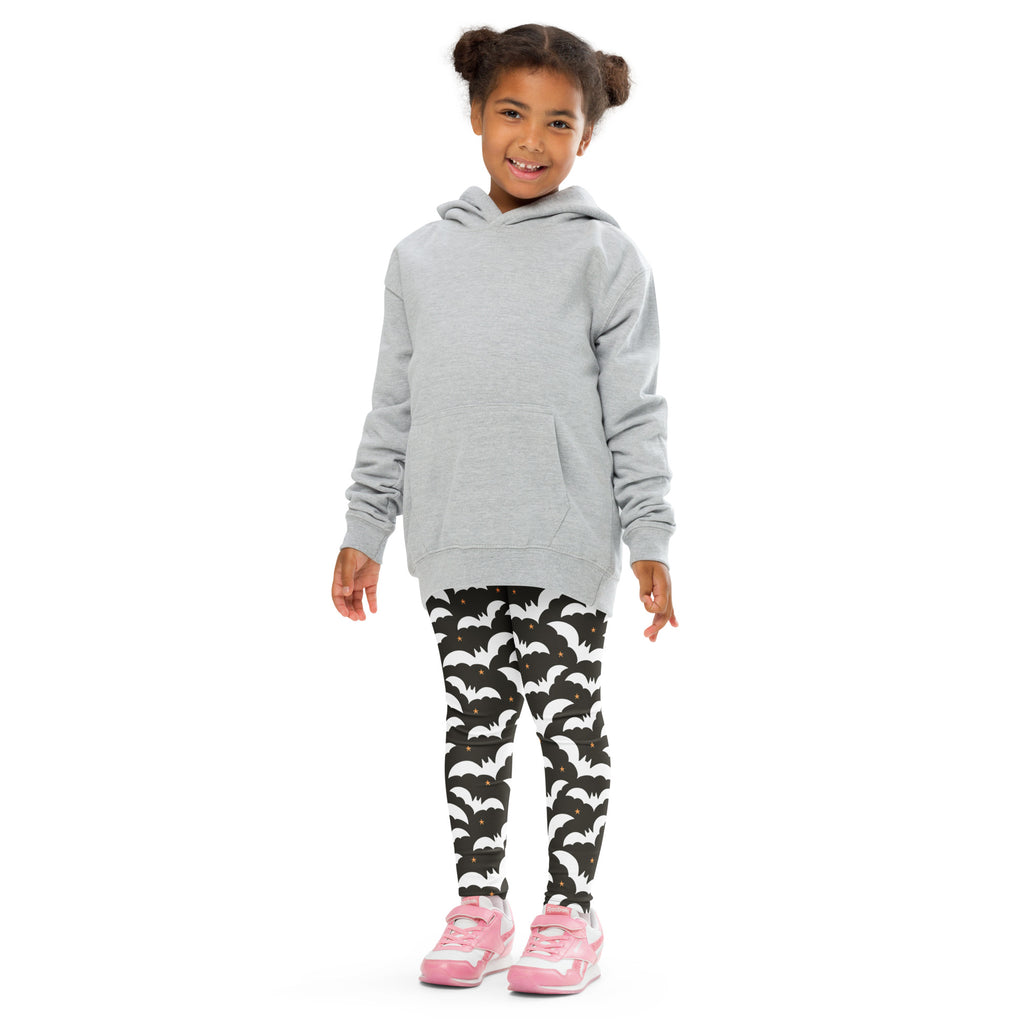 Girls Bat Halloween Leggings - Warm, Buttery Soft & Stretchy