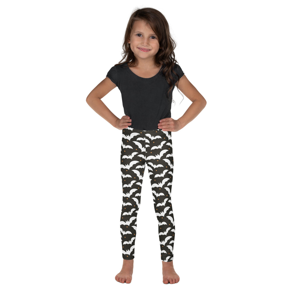 Girls Bat Halloween Leggings - Warm, Buttery Soft & Stretchy