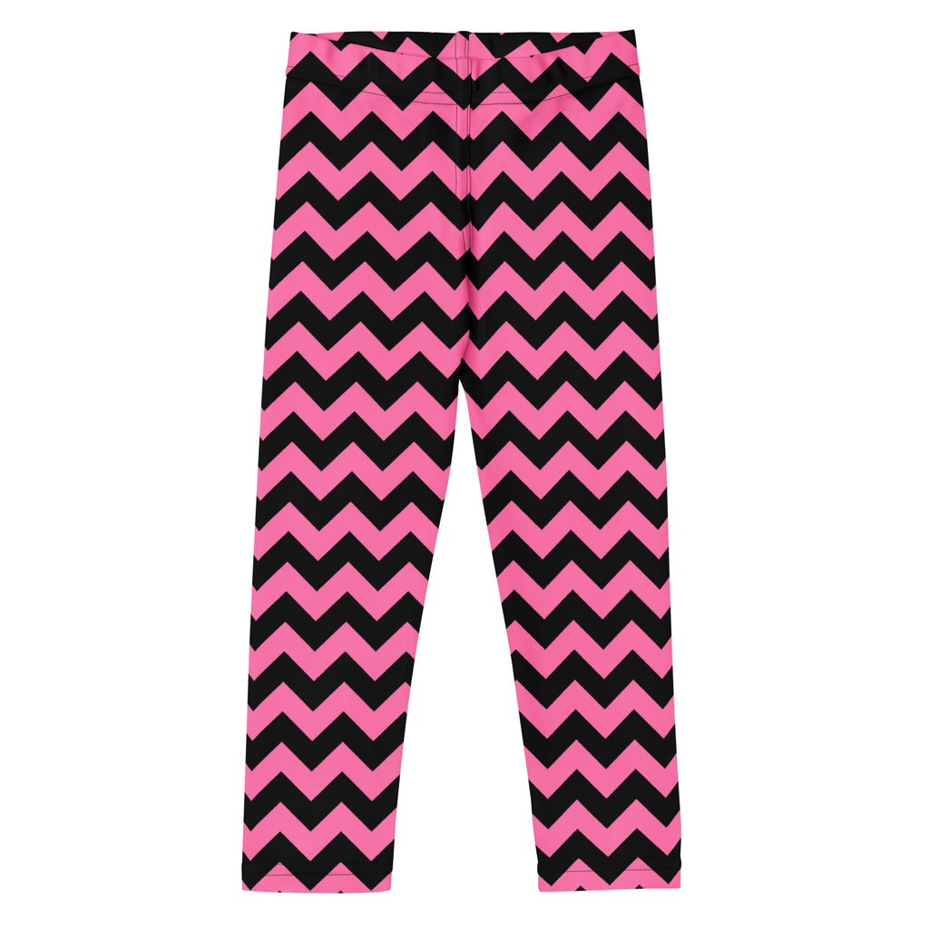 Girls Pink Chevron Leggings - Warm, Buttery Soft & Stretchy