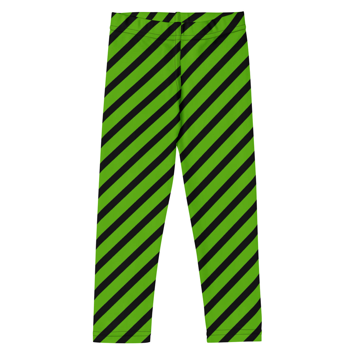 Girls Green Striped Halloween Leggings - Warm, Buttery Soft & Stretchy