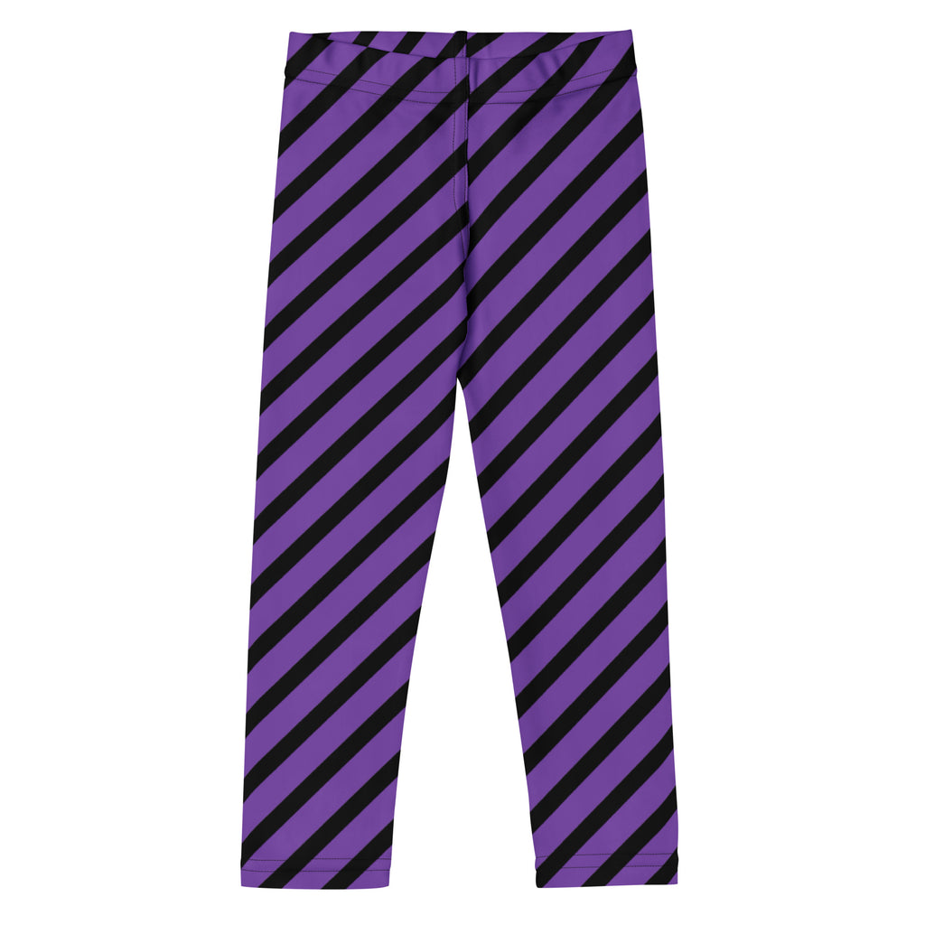 Girls Purple Striped Halloween Leggings - Warm, Buttery Soft & Stretchy