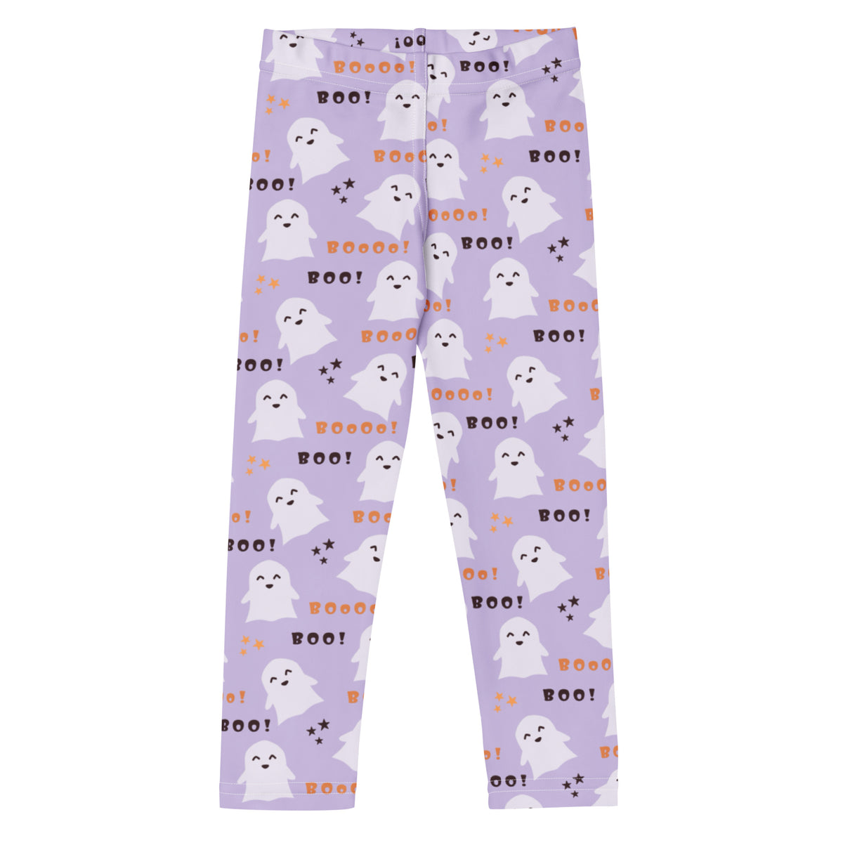 Girls Purple Ghost Halloween Leggings - Warm, Buttery Soft & Stretchy