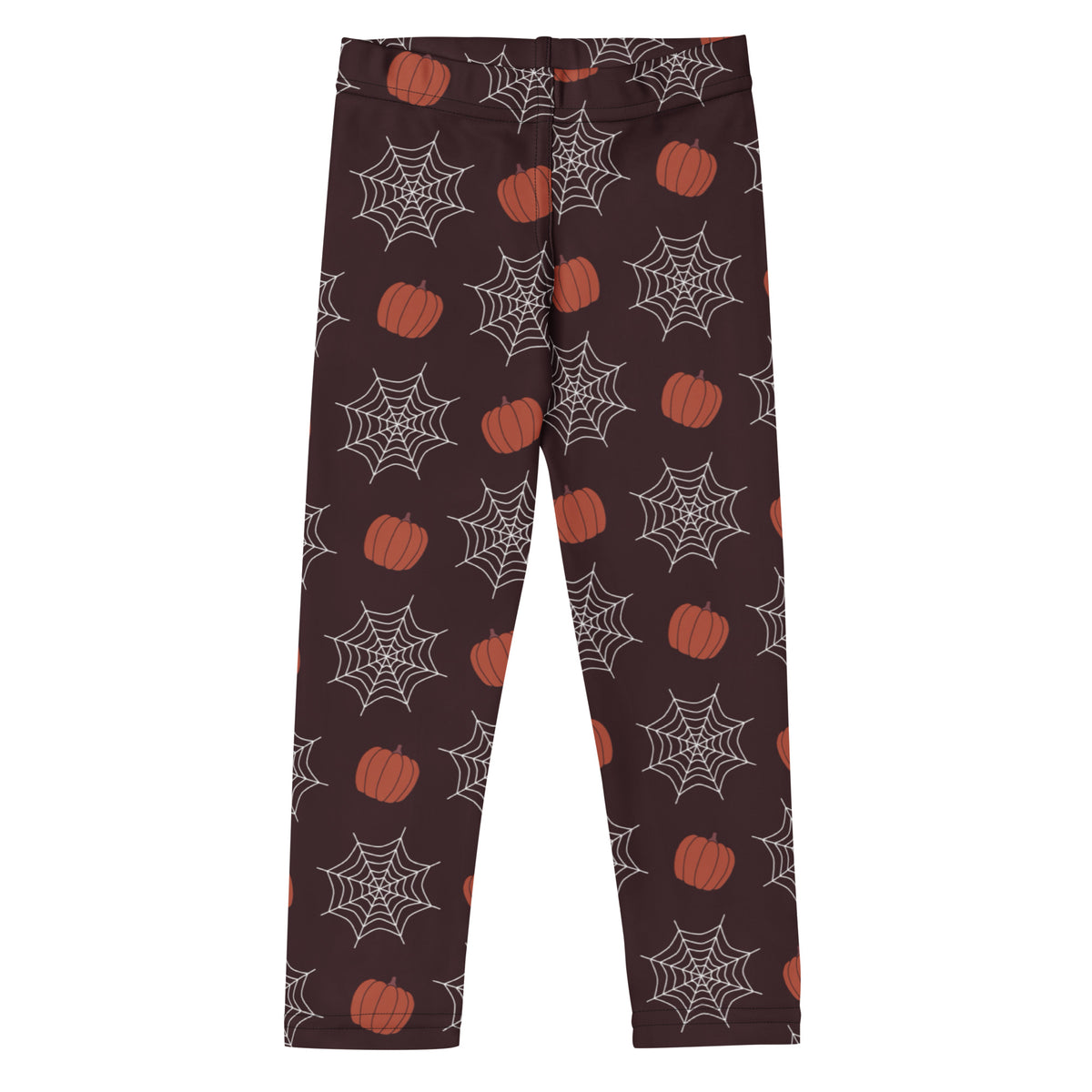 Girls Pumpkin Spiderweb Halloween Leggings - Warm, Buttery Soft & Stretchy