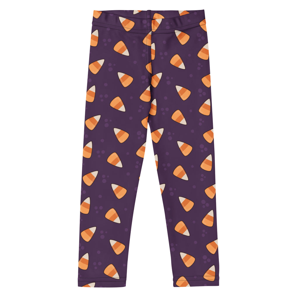 Girls Purple Candy Corn Leggings - Warm, Buttery Soft & Stretchy