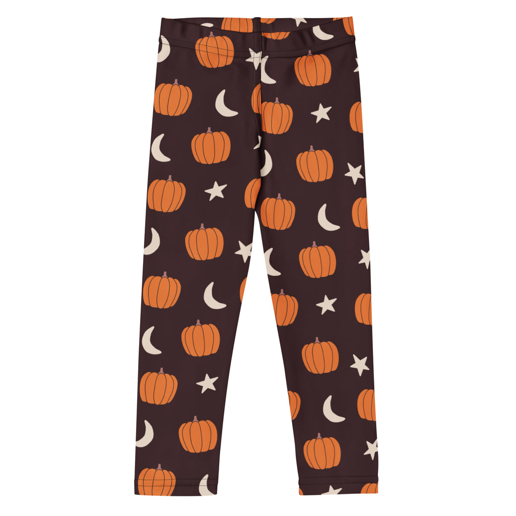 Girls Pumpkin Moon Leggings - Warm, Buttery Soft & Stretchy