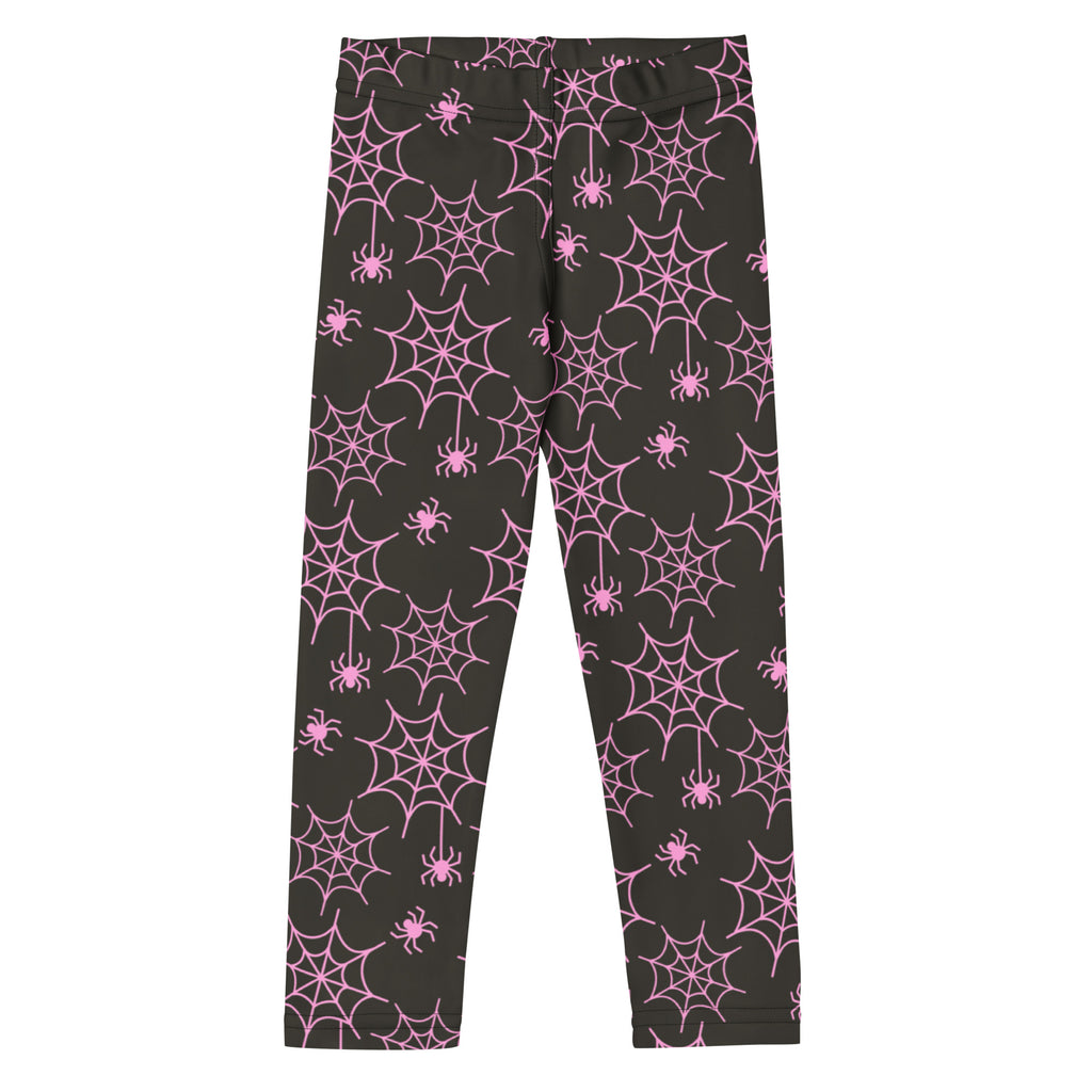 Girls Pink Spider Web Leggings - Warm, Buttery Soft & Stretchy