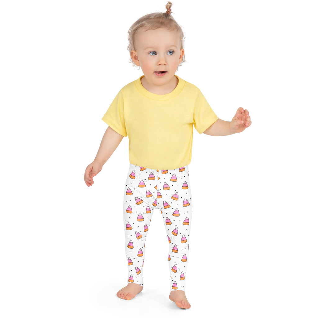 Girls Pink Candy Corn Leggings - Warm, Buttery Soft & Stretchy