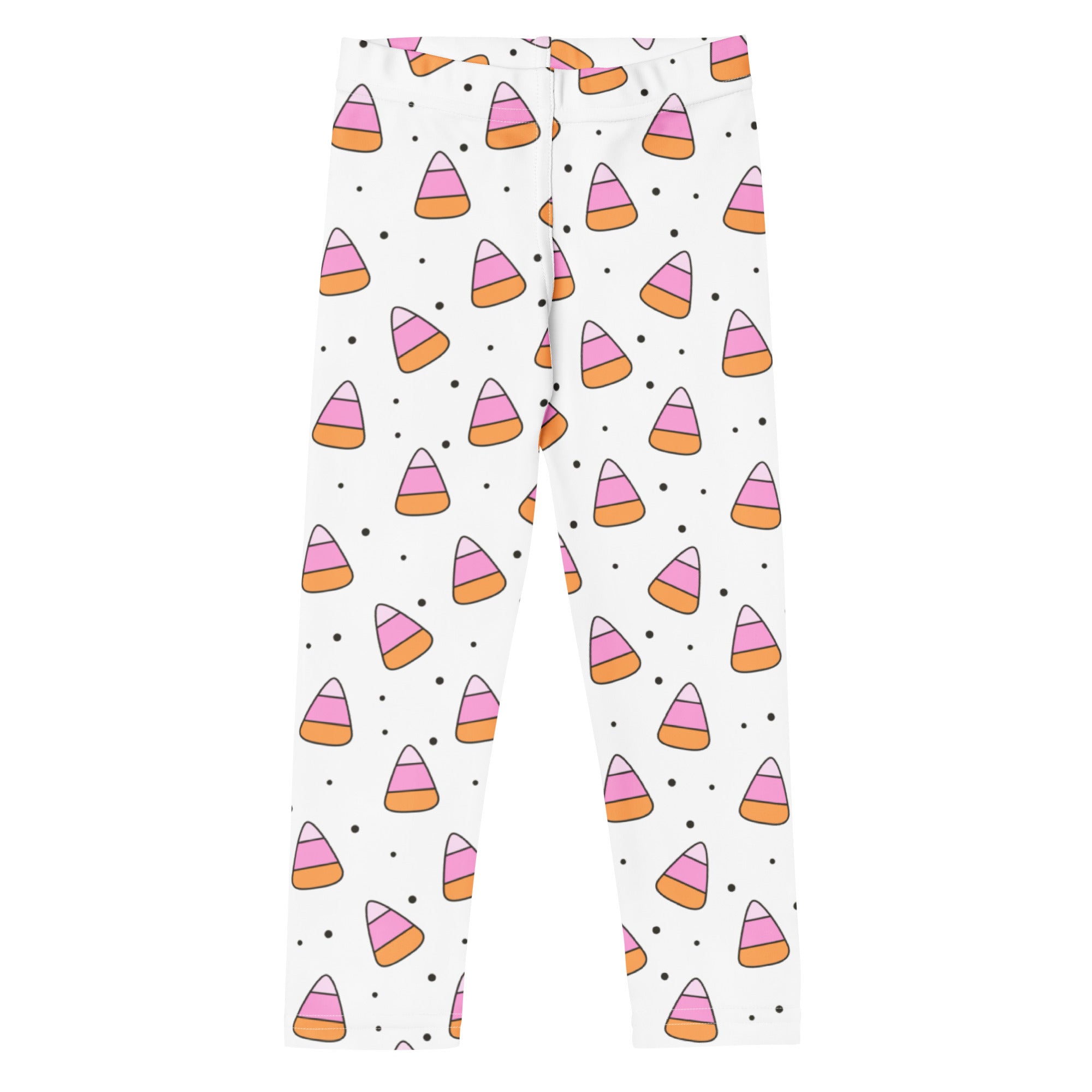 Girls Pink Candy Corn Leggings - Warm, Buttery Soft & Stretchy