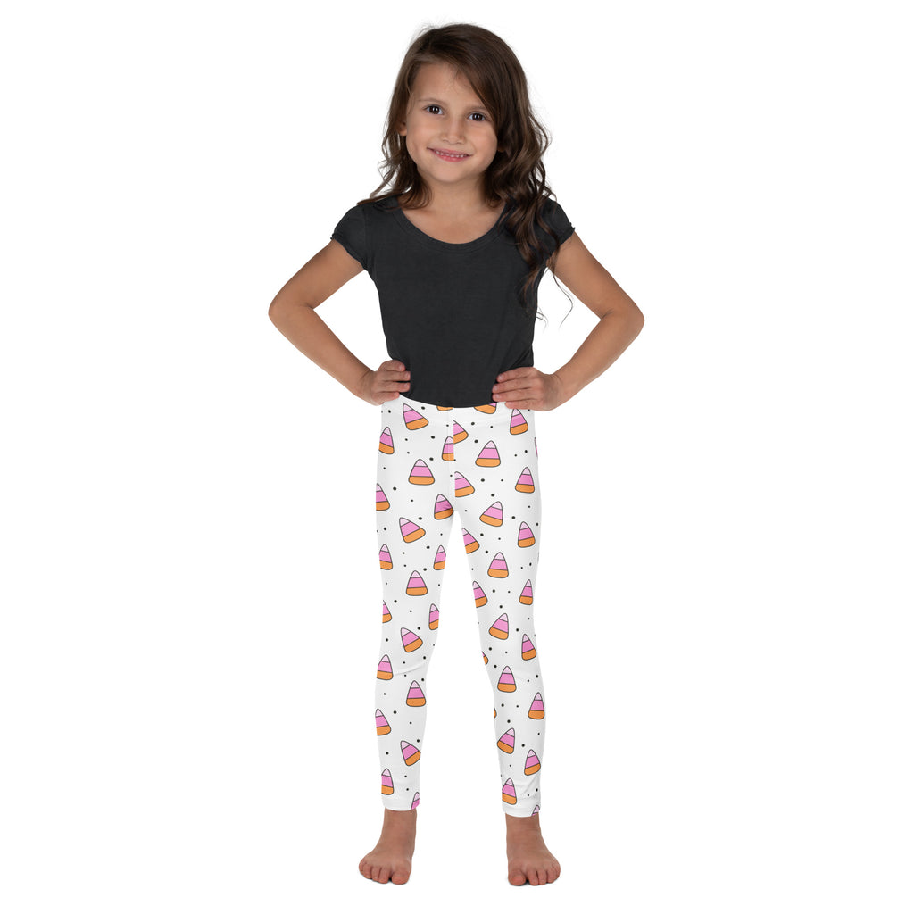 Girls Pink Candy Corn Leggings - Warm, Buttery Soft & Stretchy
