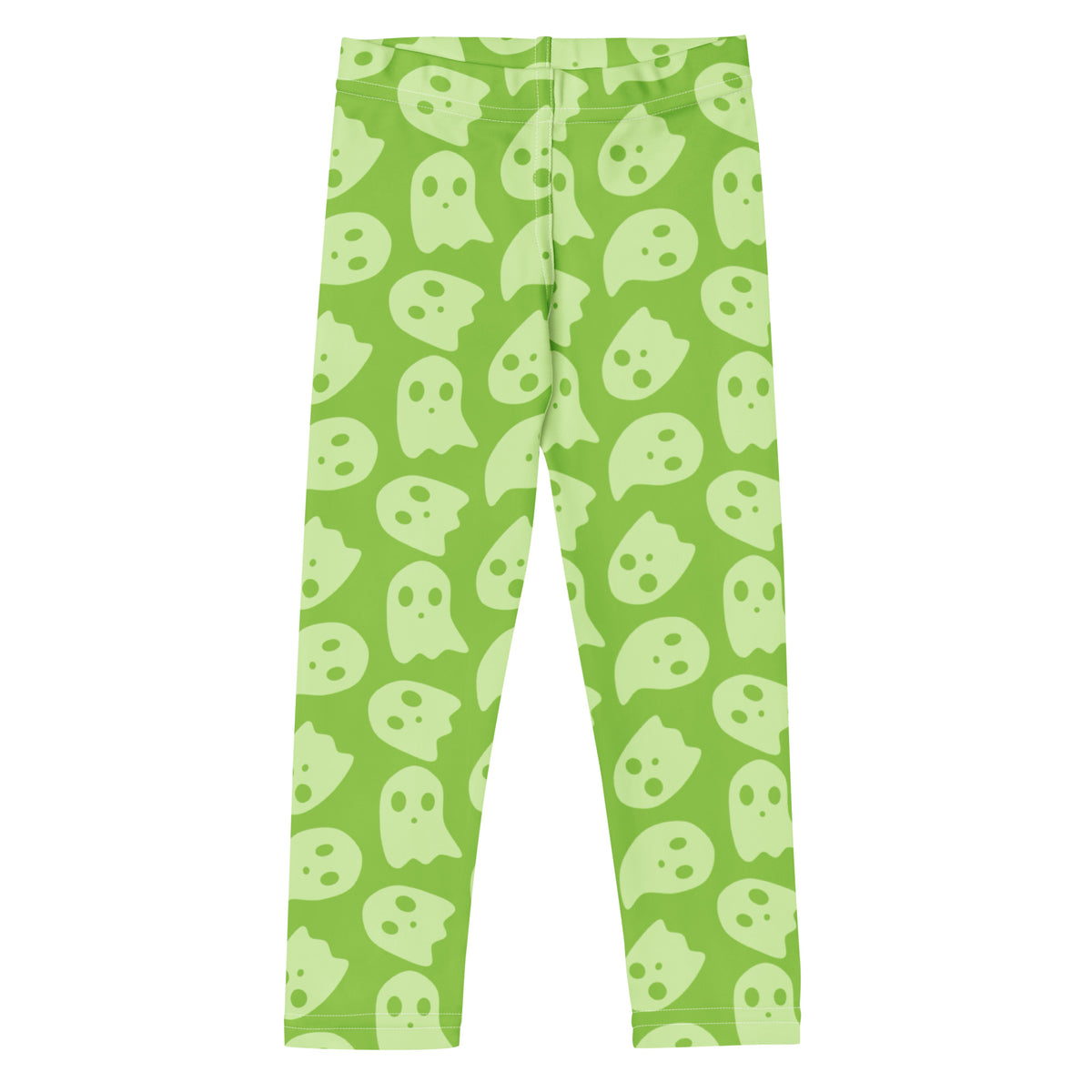 Girls Green Ghost Halloween Leggings - Warm, Buttery Soft & Stretchy