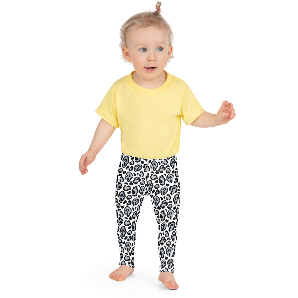 Girls Ghost Face Leopard Leggings - Warm, Buttery Soft & Stretchy