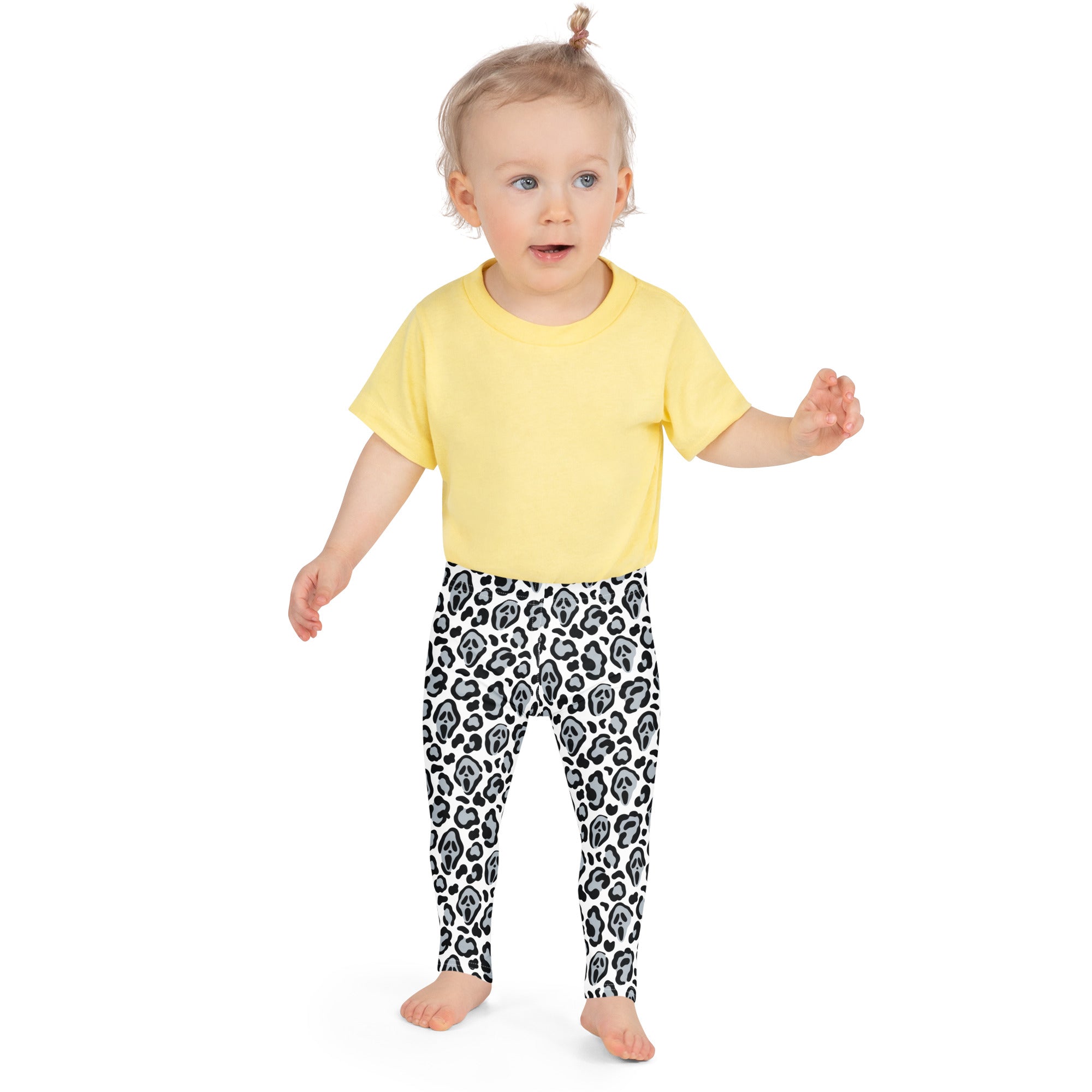 Girls Ghost Face Leopard Leggings - Warm, Buttery Soft & Stretchy