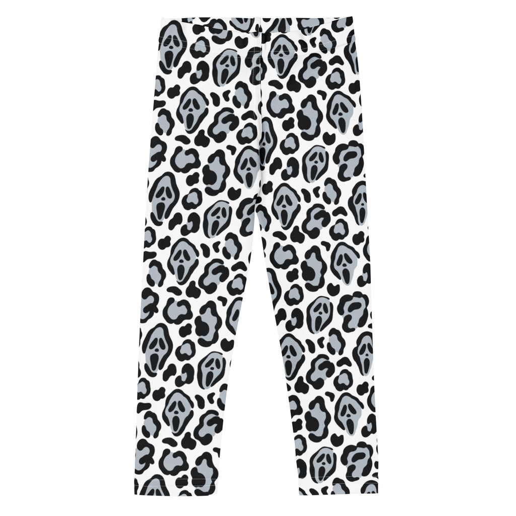 Girls Ghost Face Leopard Leggings - Warm, Buttery Soft & Stretchy