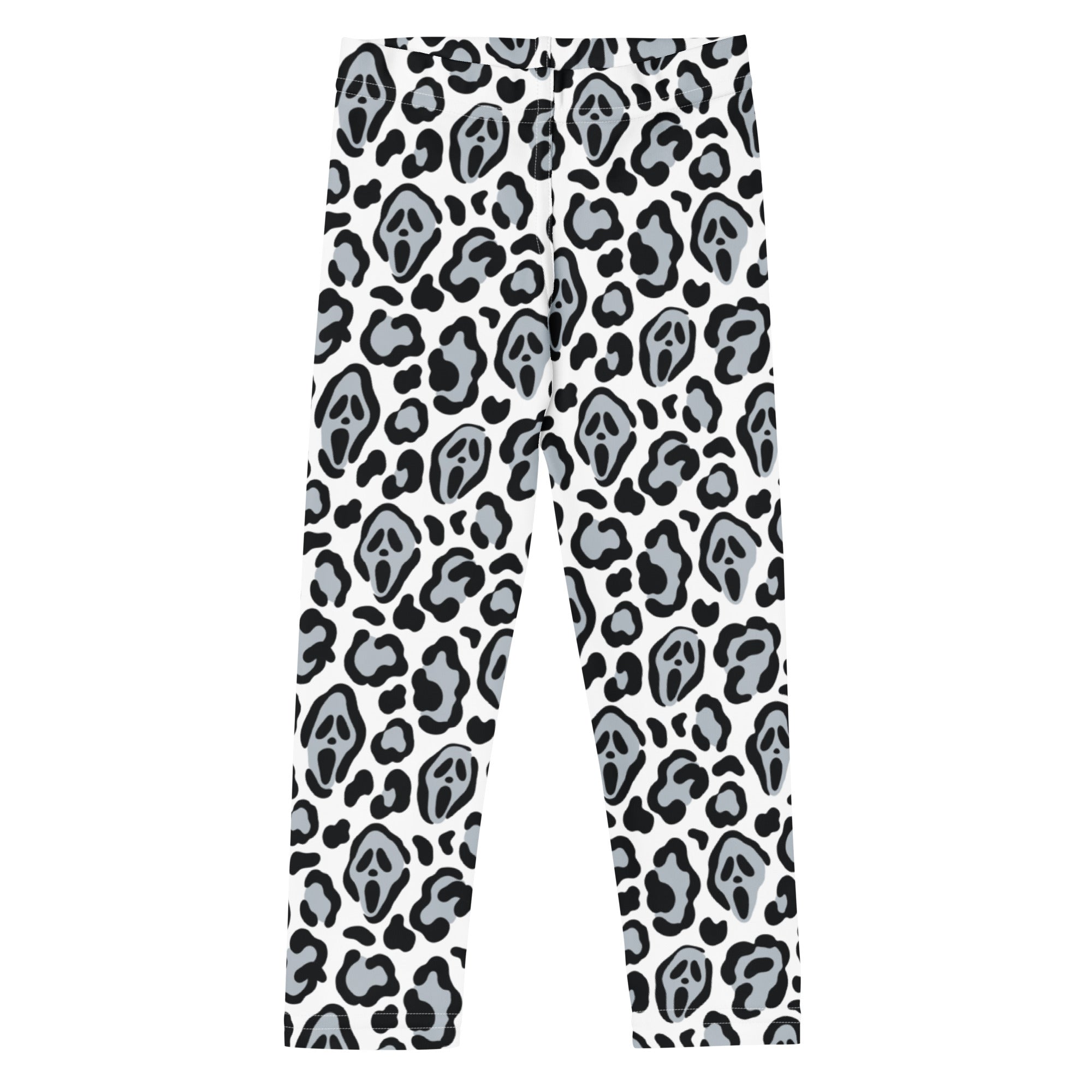 Girls Ghost Face Leopard Leggings - Warm, Buttery Soft & Stretchy