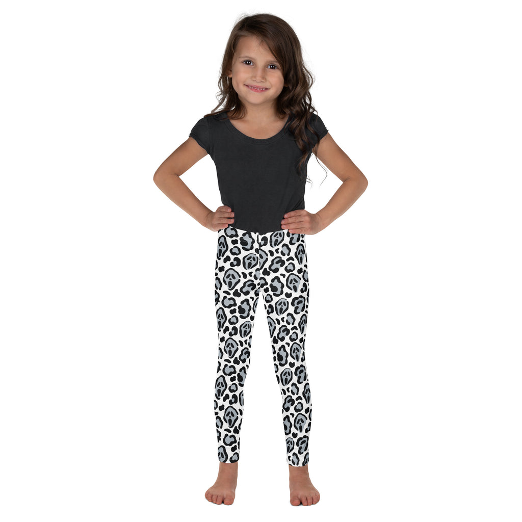 Girls Ghost Face Leopard Leggings - Warm, Buttery Soft & Stretchy