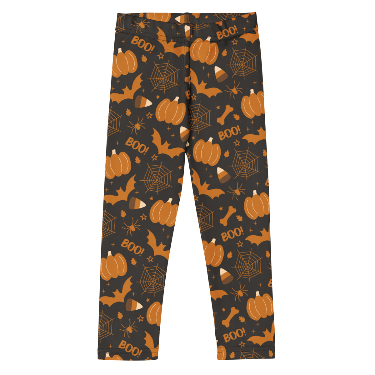 Girls Dark Orange Spooky Halloween Leggings - Warm, Buttery Soft & Stretchy
