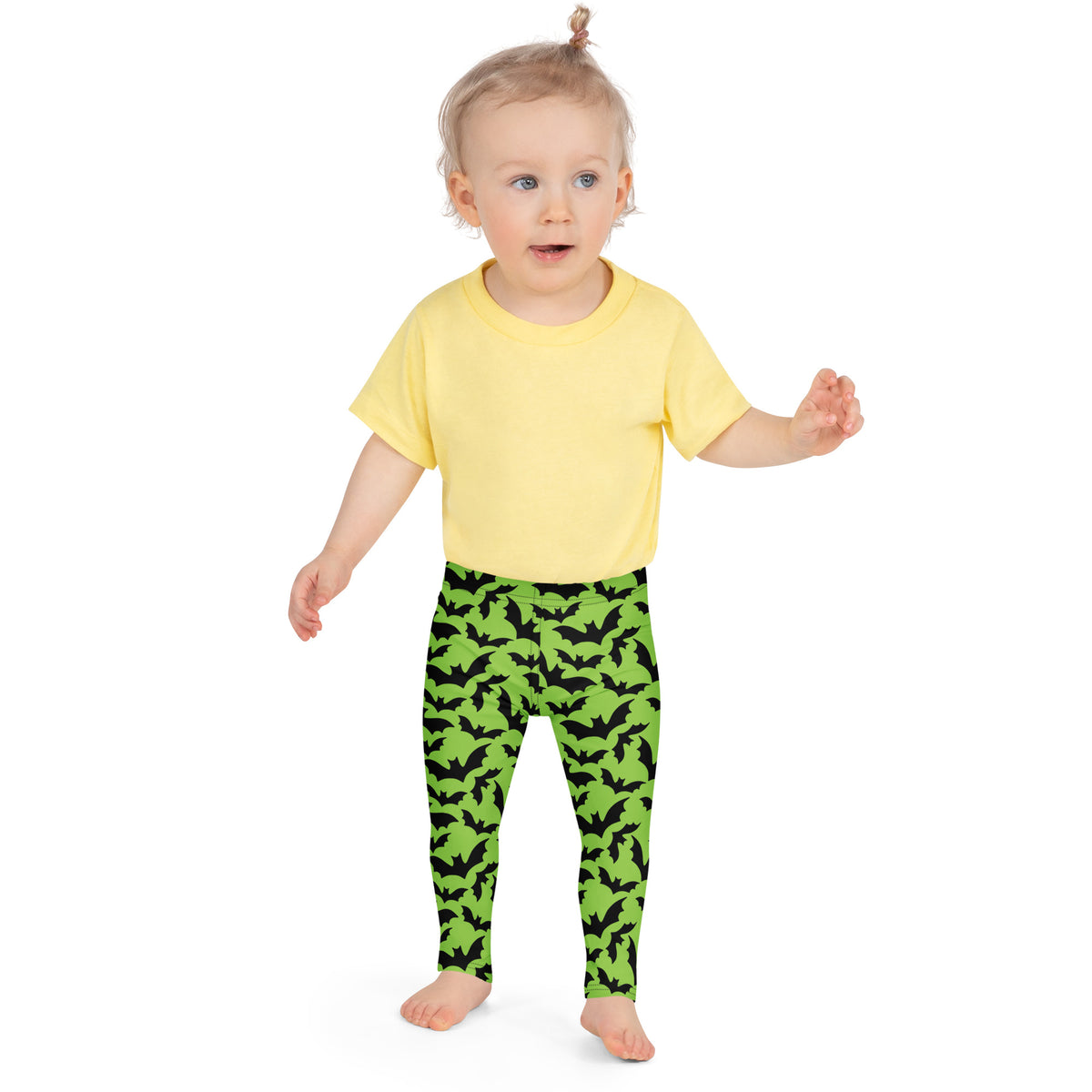 Girls Green Bat Leggings - Warm, Buttery Soft & Stretchy