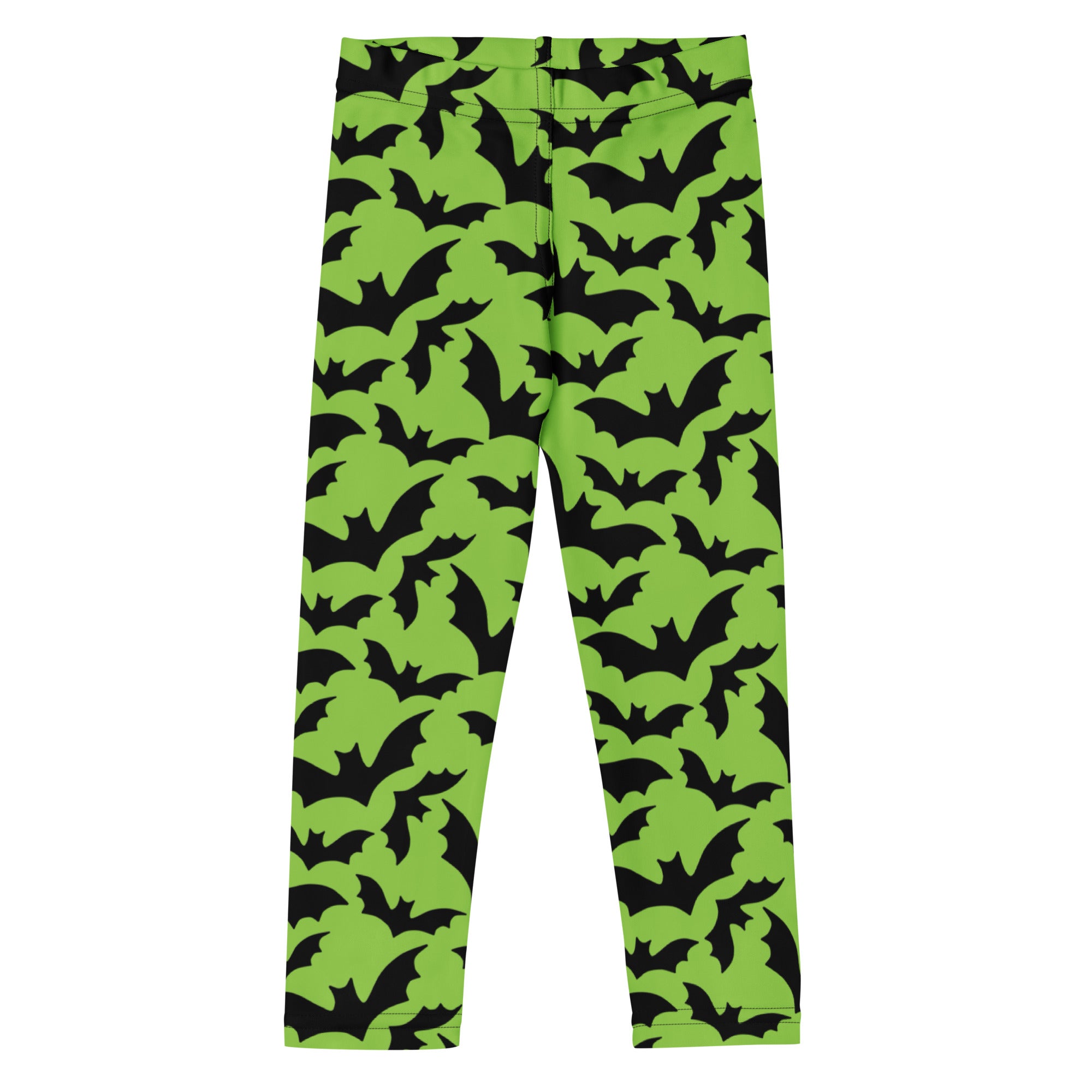 Girls Green Bat Leggings - Warm, Buttery Soft & Stretchy