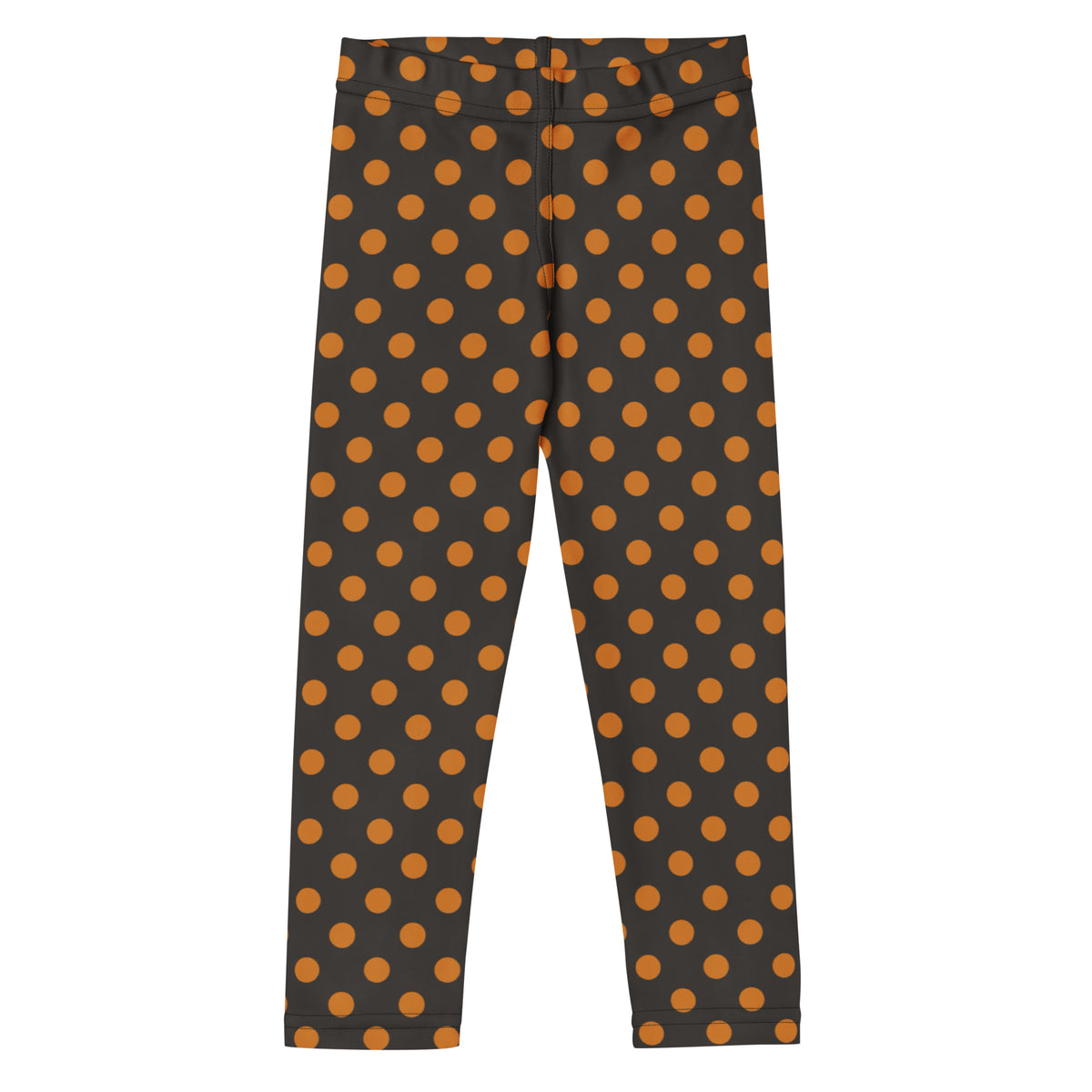 Girls Orange & Brown Halloween Polka Dot Leggings - Warm, Buttery Soft & Stretchy