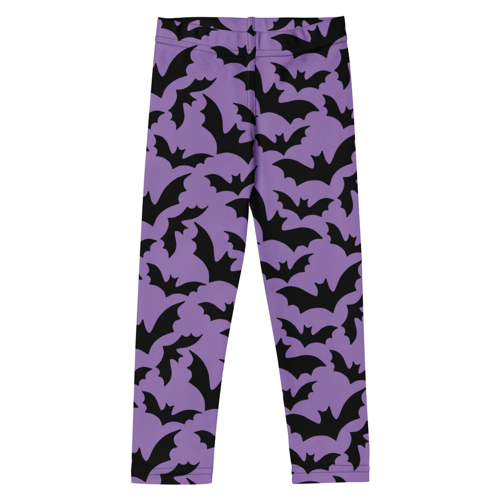 Girls Purple Bat Leggings - Warm, Buttery Soft & Stretchy