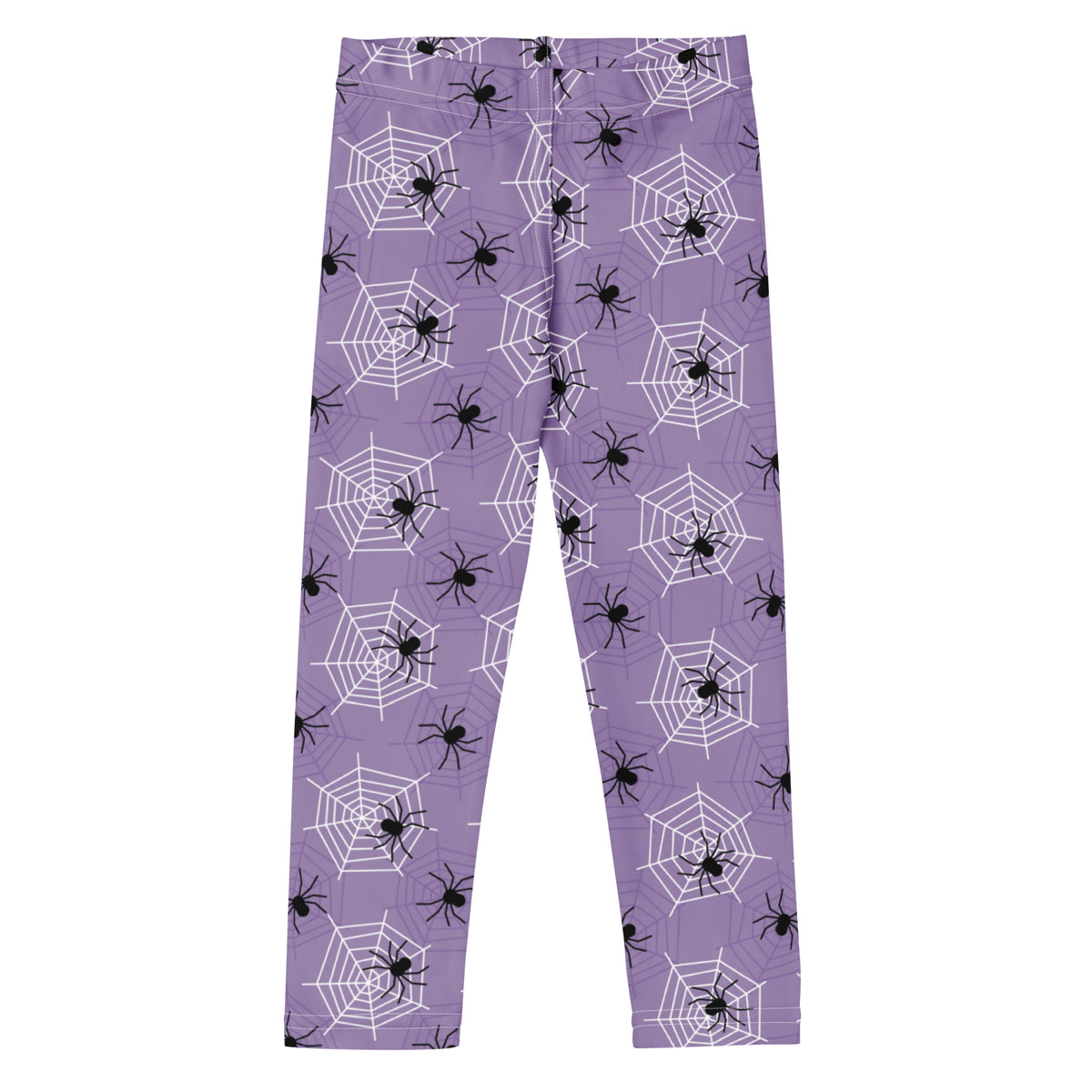 Girls Dark Purple Spider Web Halloween Leggings - Warm, Buttery Soft & Stretchy
