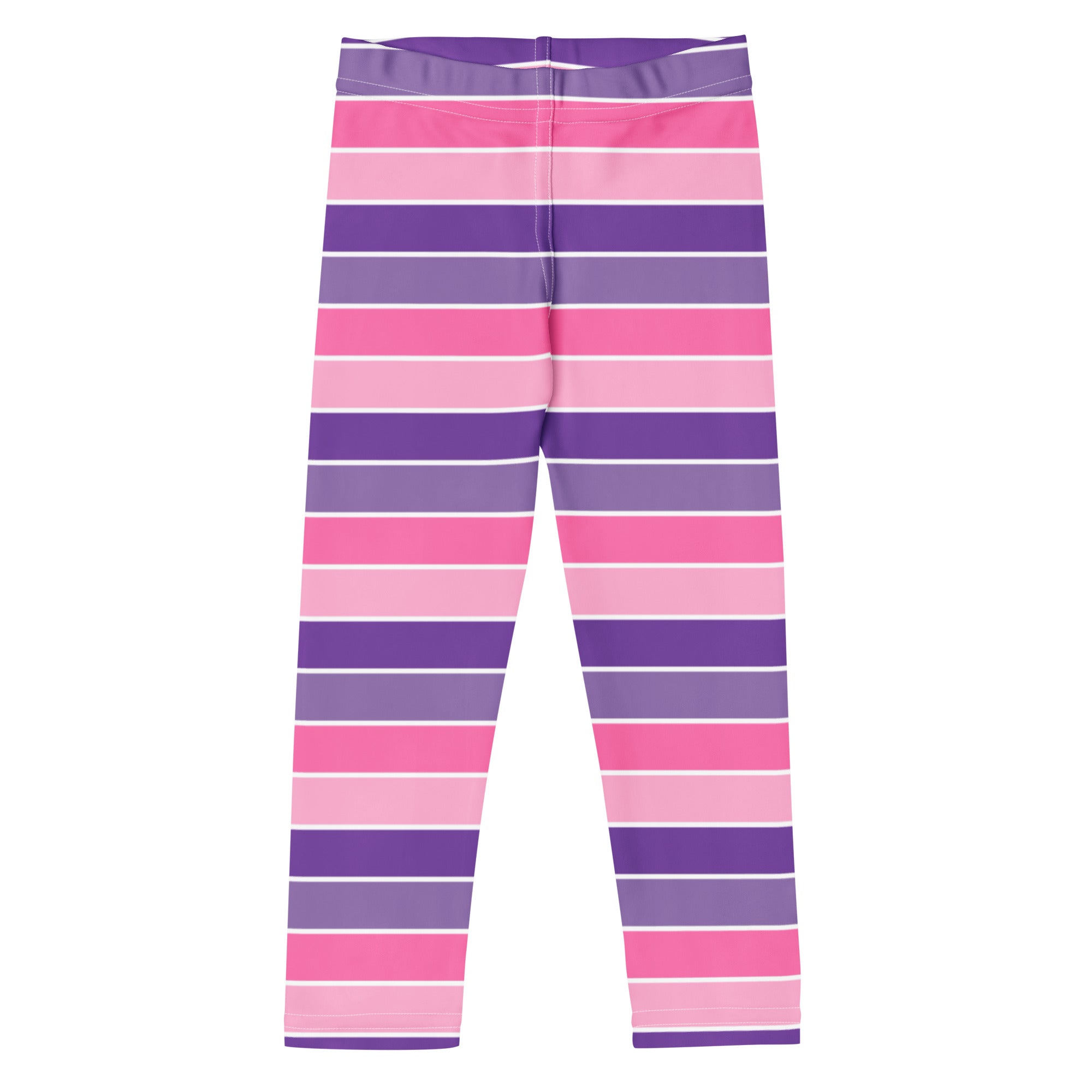 Girls Pink & Purple Striped Halloween Leggings - Warm, Buttery Soft & Stretchy