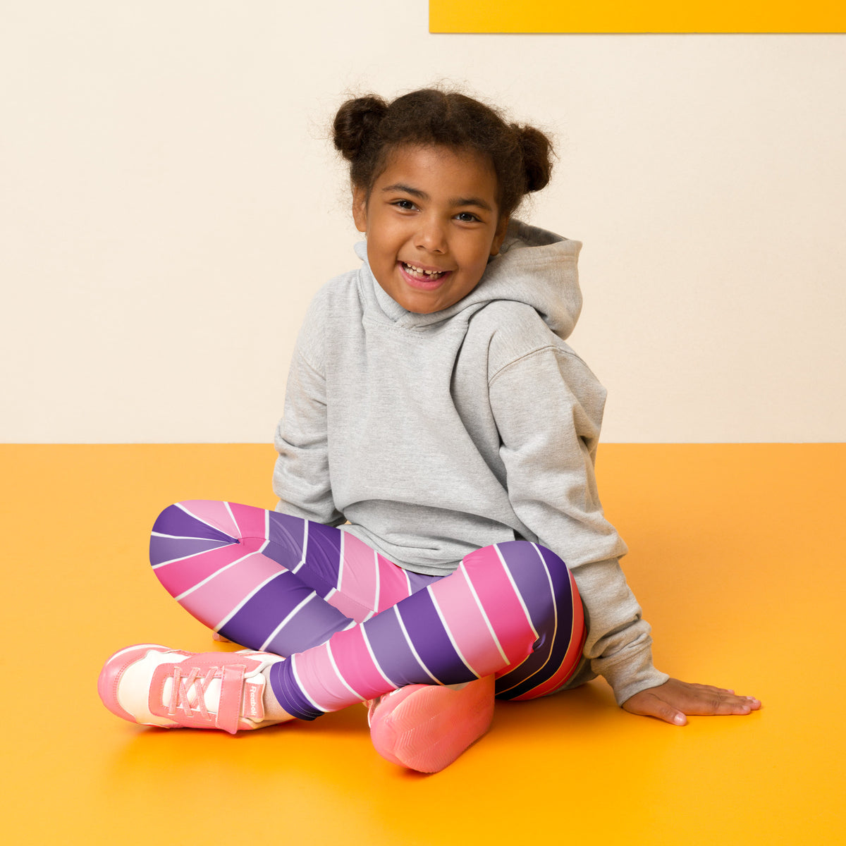 Girls Pink & Purple Striped Halloween Leggings - Warm, Buttery Soft & Stretchy