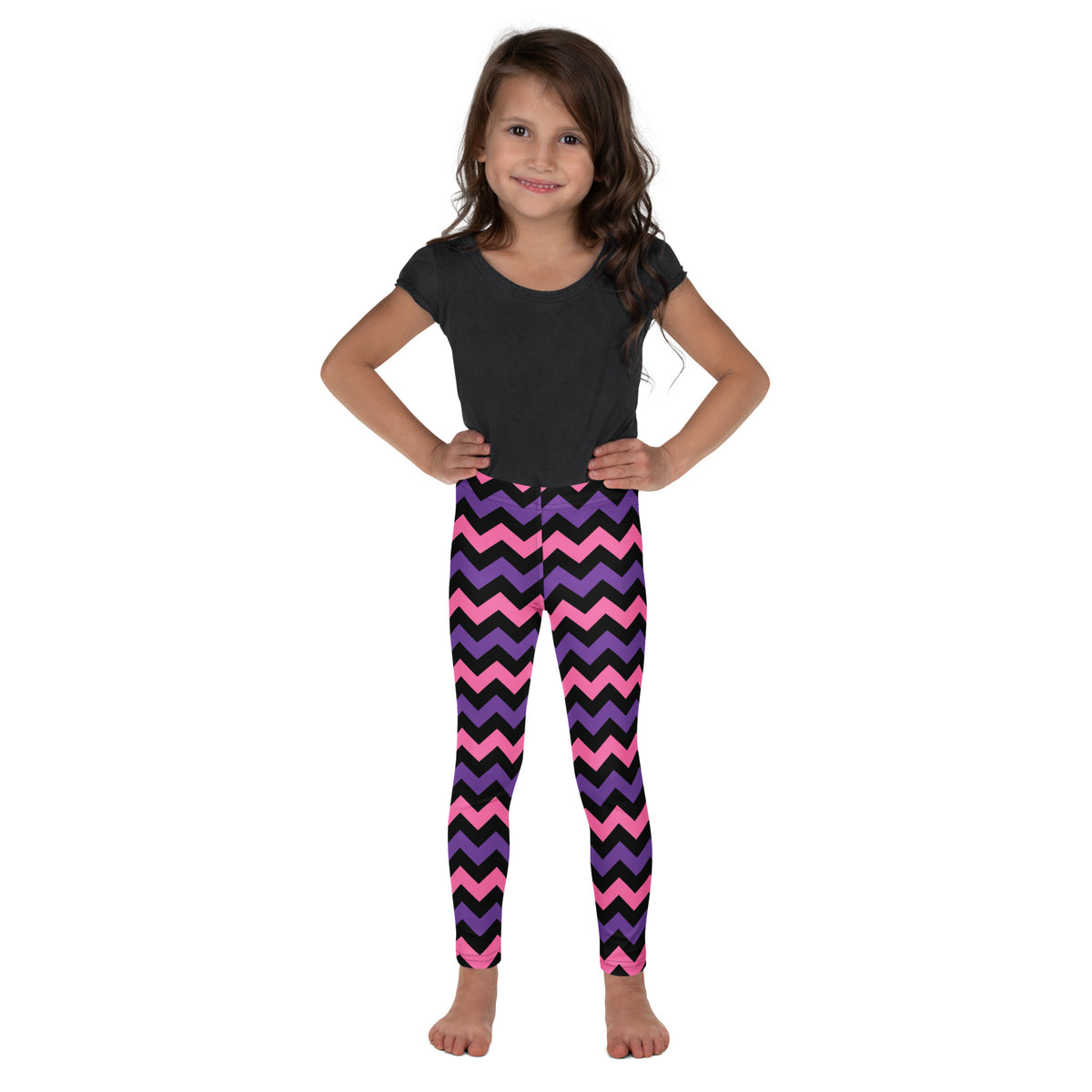 Girls Pink & Purple Chevron Halloween Leggings - Warm, Buttery Soft & Stretchy
