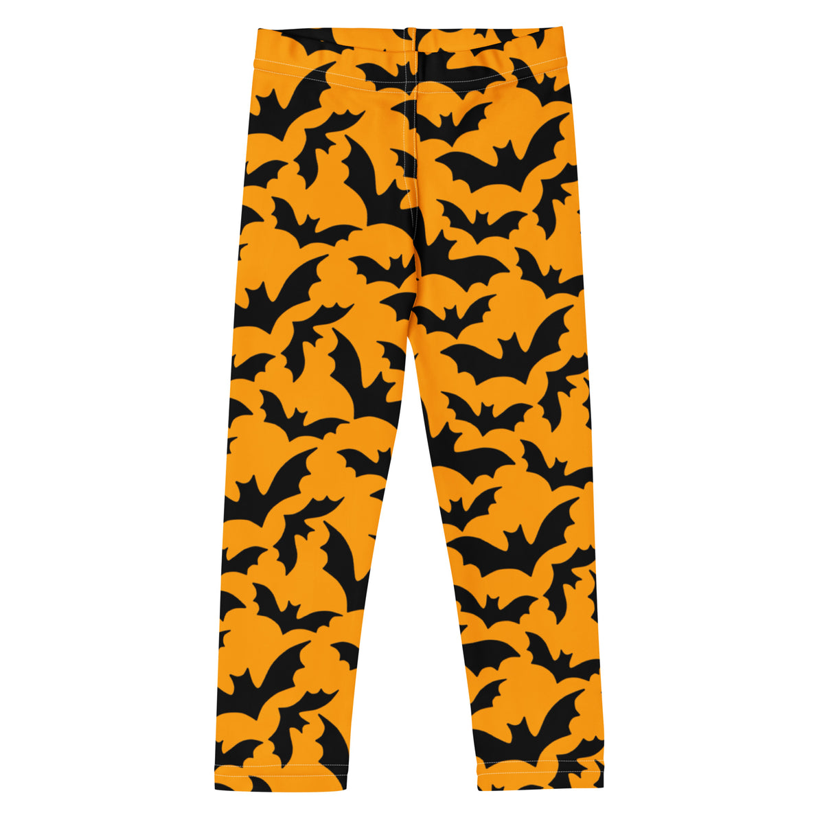 Girls Orange Bat Leggings - Warm, Buttery Soft & Stretchy