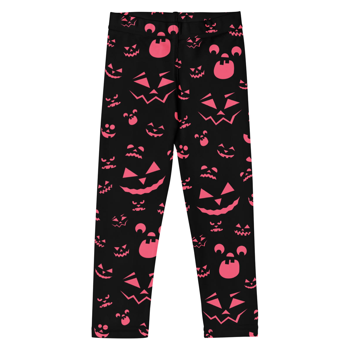 Girls Pink Jack-O’-Lantern Halloween Leggings - Warm, Buttery Soft & Stretchy