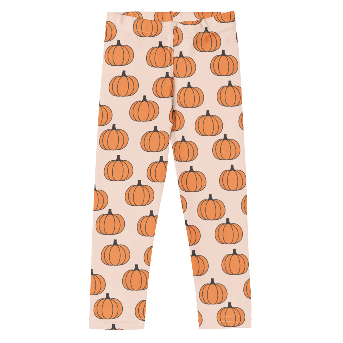 Girls Orange Pumpkin Patch Autumn Leggings - Warm, Buttery Soft & Stretchy