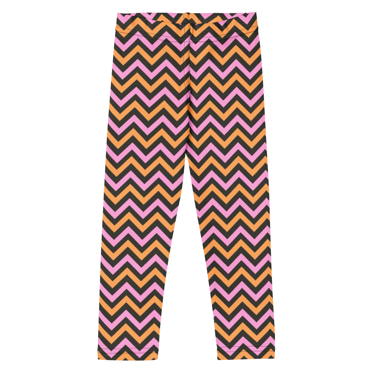 Girls Pink Orange Chevron Leggings - Warm, Buttery Soft & Stretchy