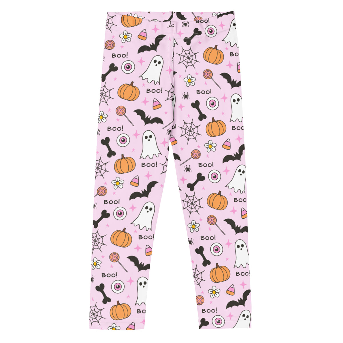 Girls Pink Halloween Themed Leggings - Warm, Buttery Soft & Stretchy