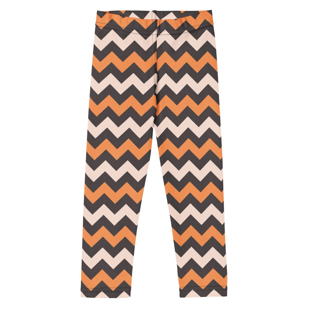 Girls Orange Cream Chevron Leggings - Warm, Buttery Soft & Stretchy