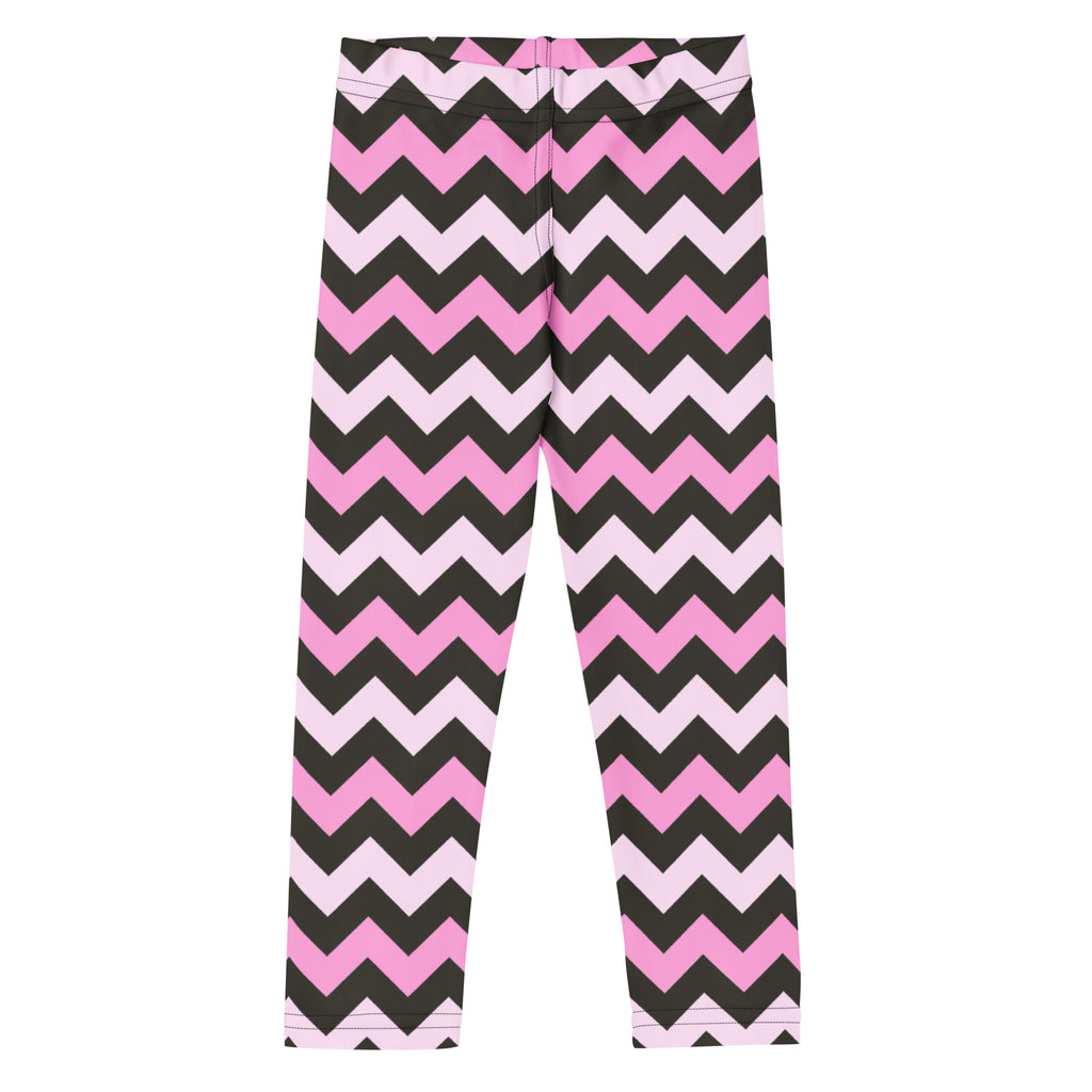 Girls Pink Gray Chevron Leggings - Warm, Buttery Soft & Stretchy