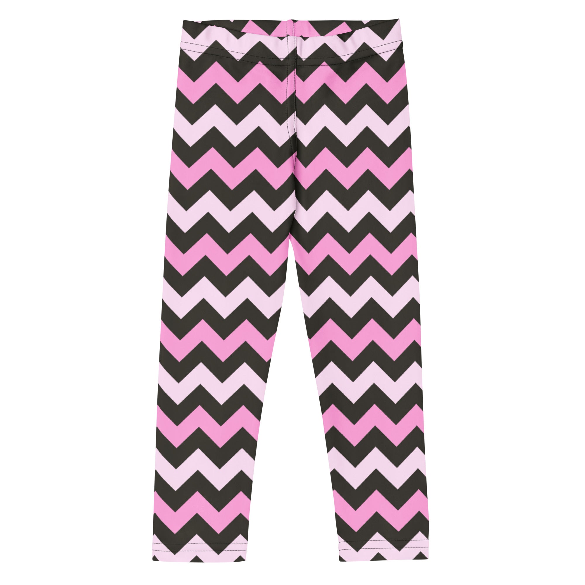 Girls Pink Gray Chevron Leggings - Warm, Buttery Soft & Stretchy