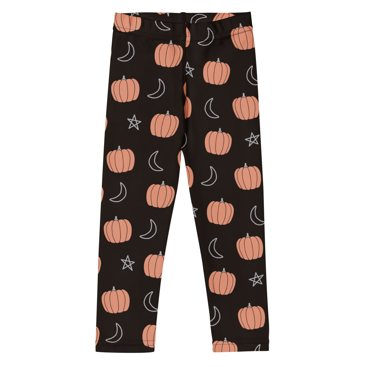 Girls Pumpkin Moon Star Leggings - Warm, Buttery Soft & Stretchy