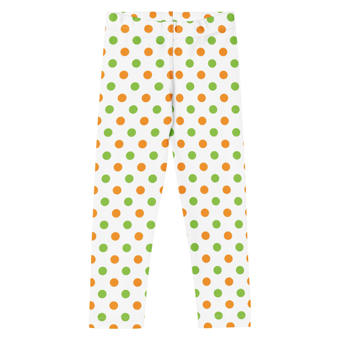 Girls Orange & Green Halloween Polka Dot Leggings - Warm, Buttery Soft & Stretchy