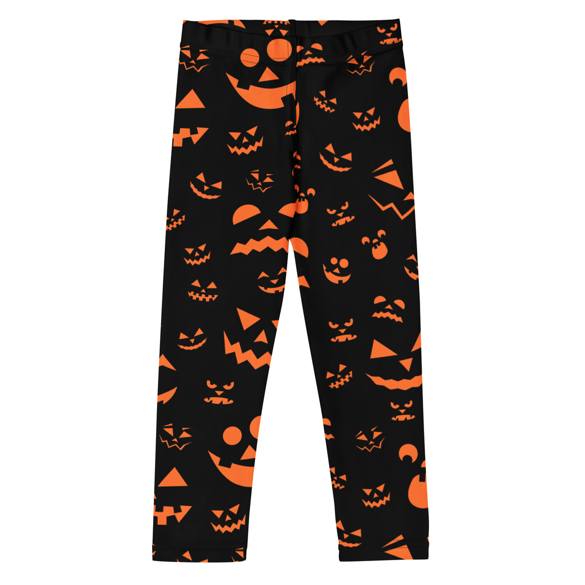Girls Orange Jack-O’-Lantern Halloween Leggings - Warm, Buttery Soft & Stretchy