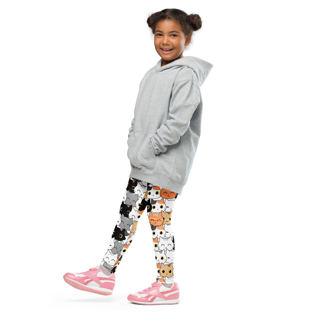 Girls Cat Face Buttery Soft Leggings