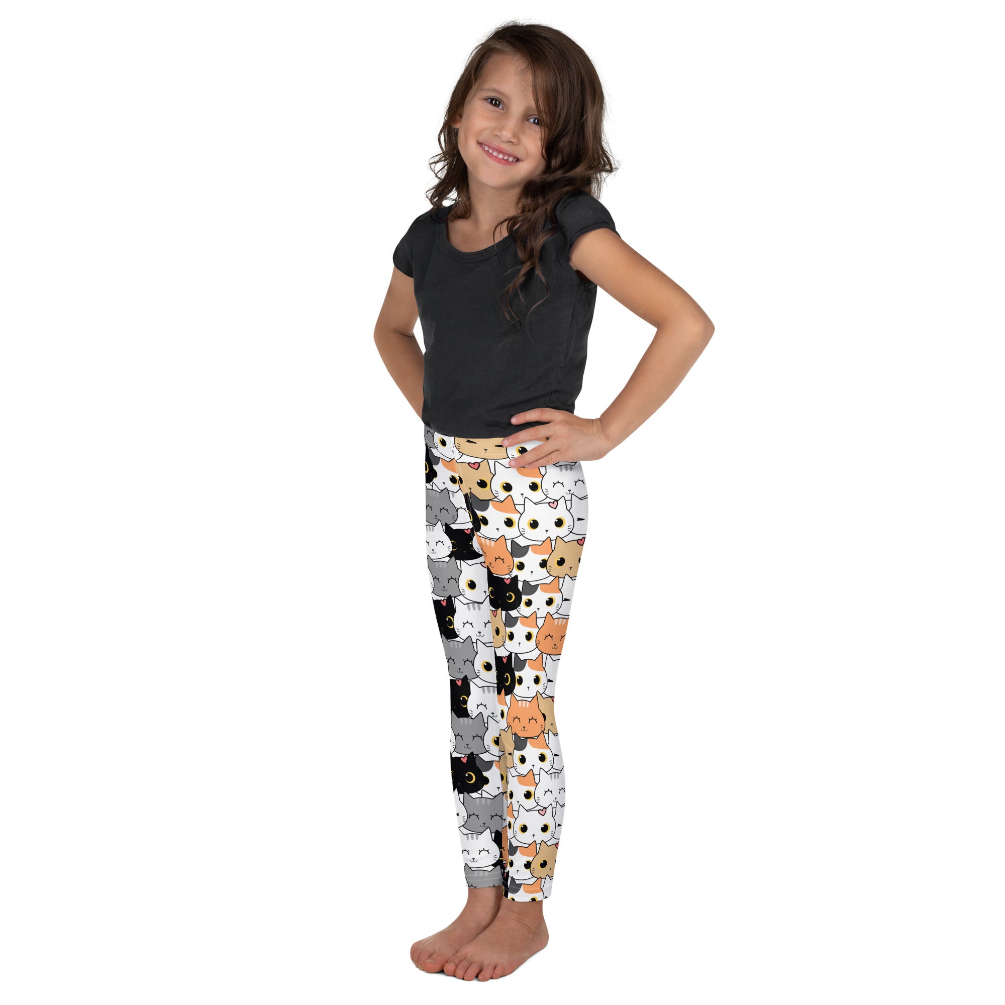Girls Cat Face Buttery Soft Leggings