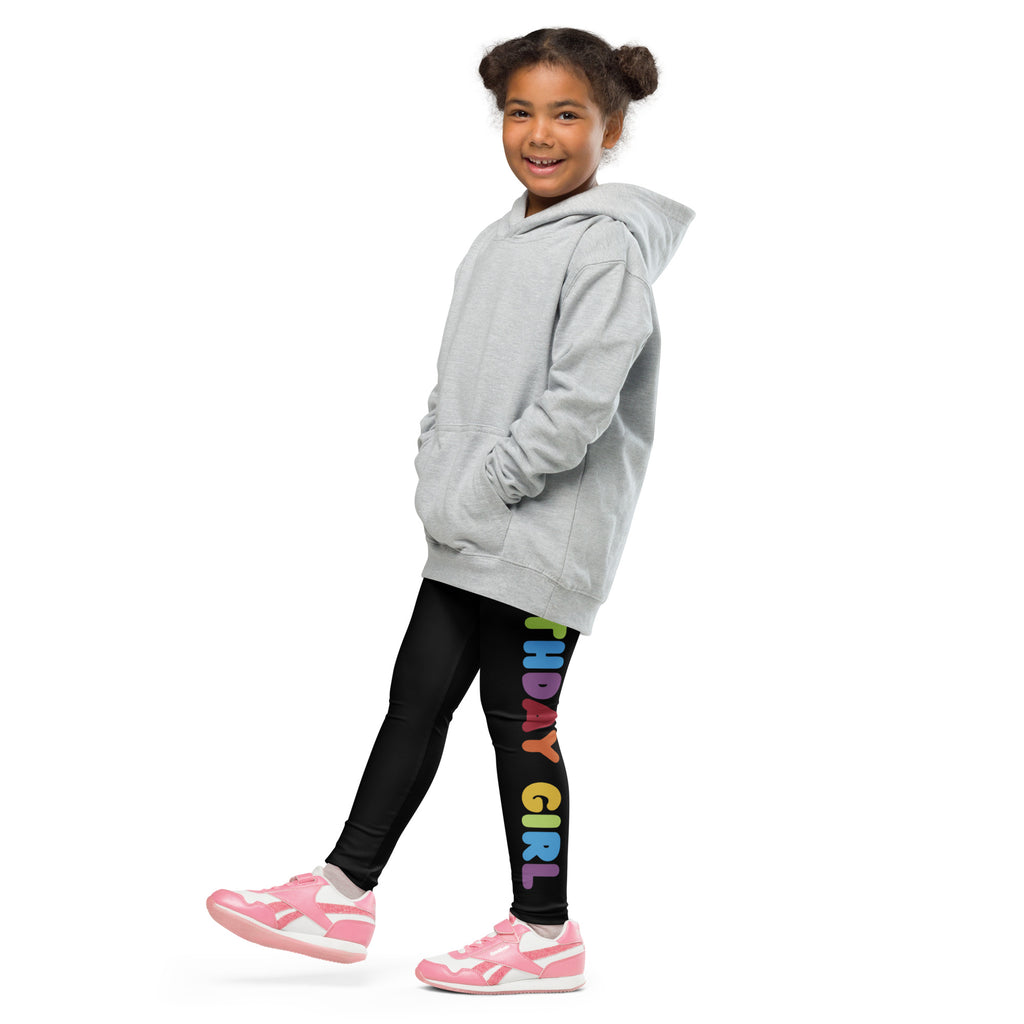 Birthday Girl Rainbow Text Buttery Soft Leggings
