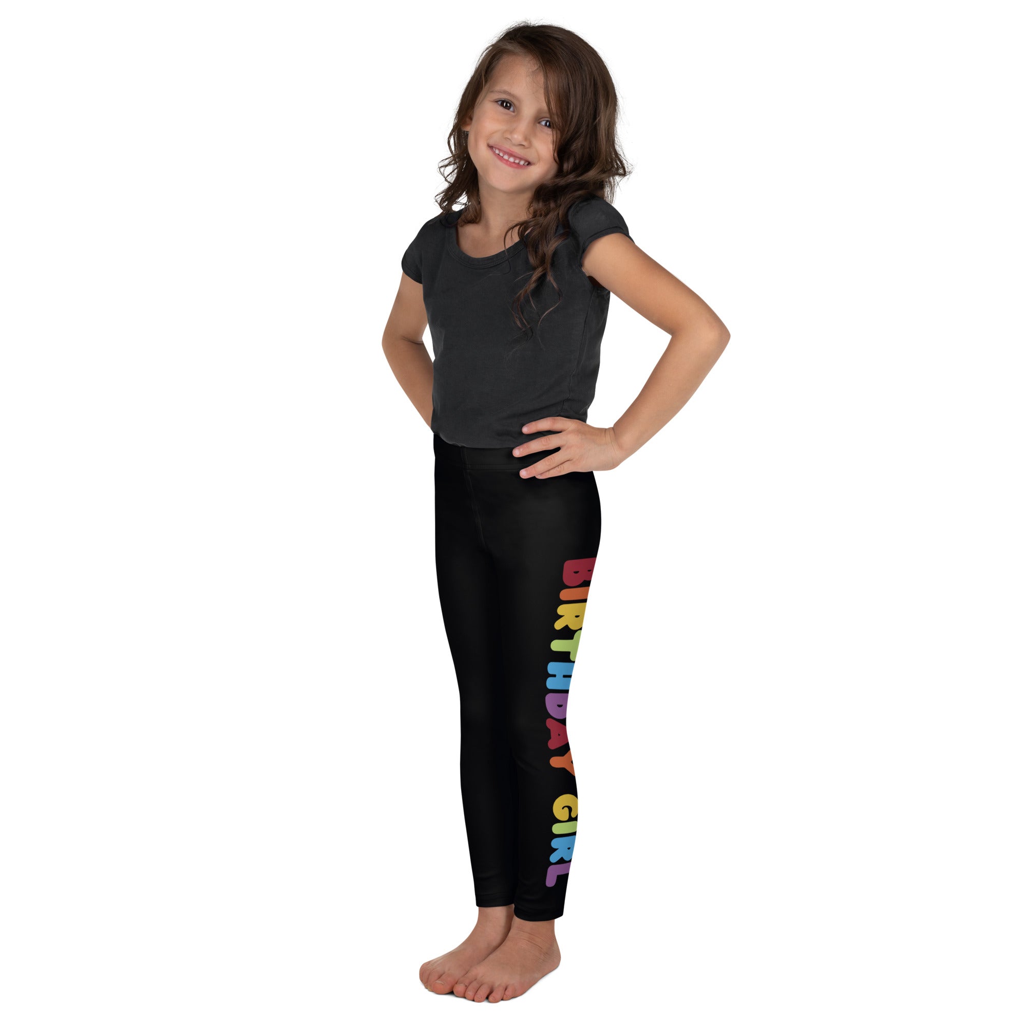 Birthday Girl Rainbow Text Buttery Soft Leggings