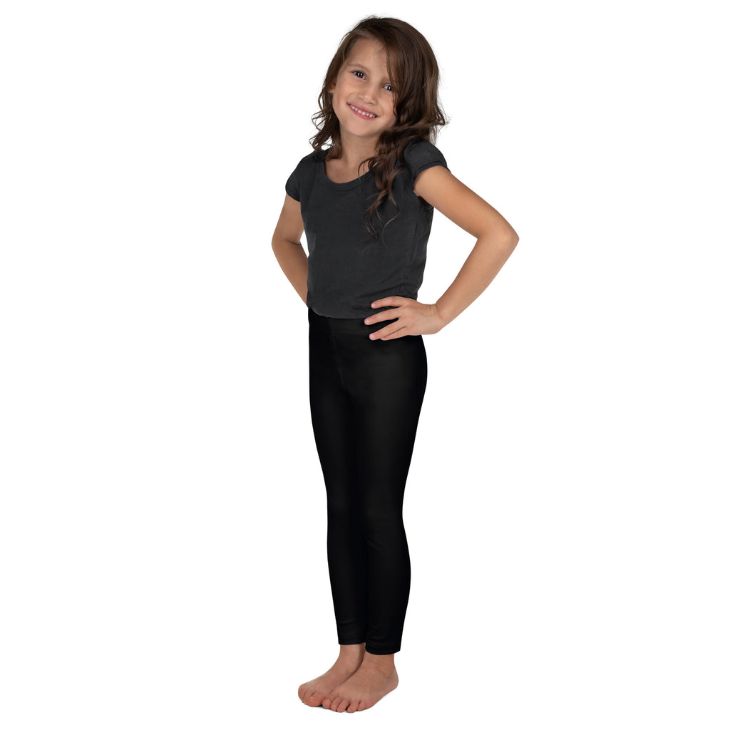 Kids buttery soft black leggings with smooth stretchy material and snug fit for comfortable active wear