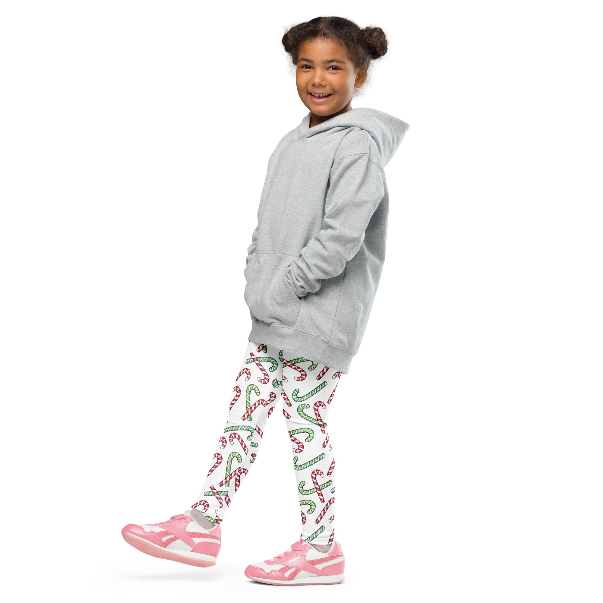 Kids Red & Green Candy Cane Buttery Soft Leggings