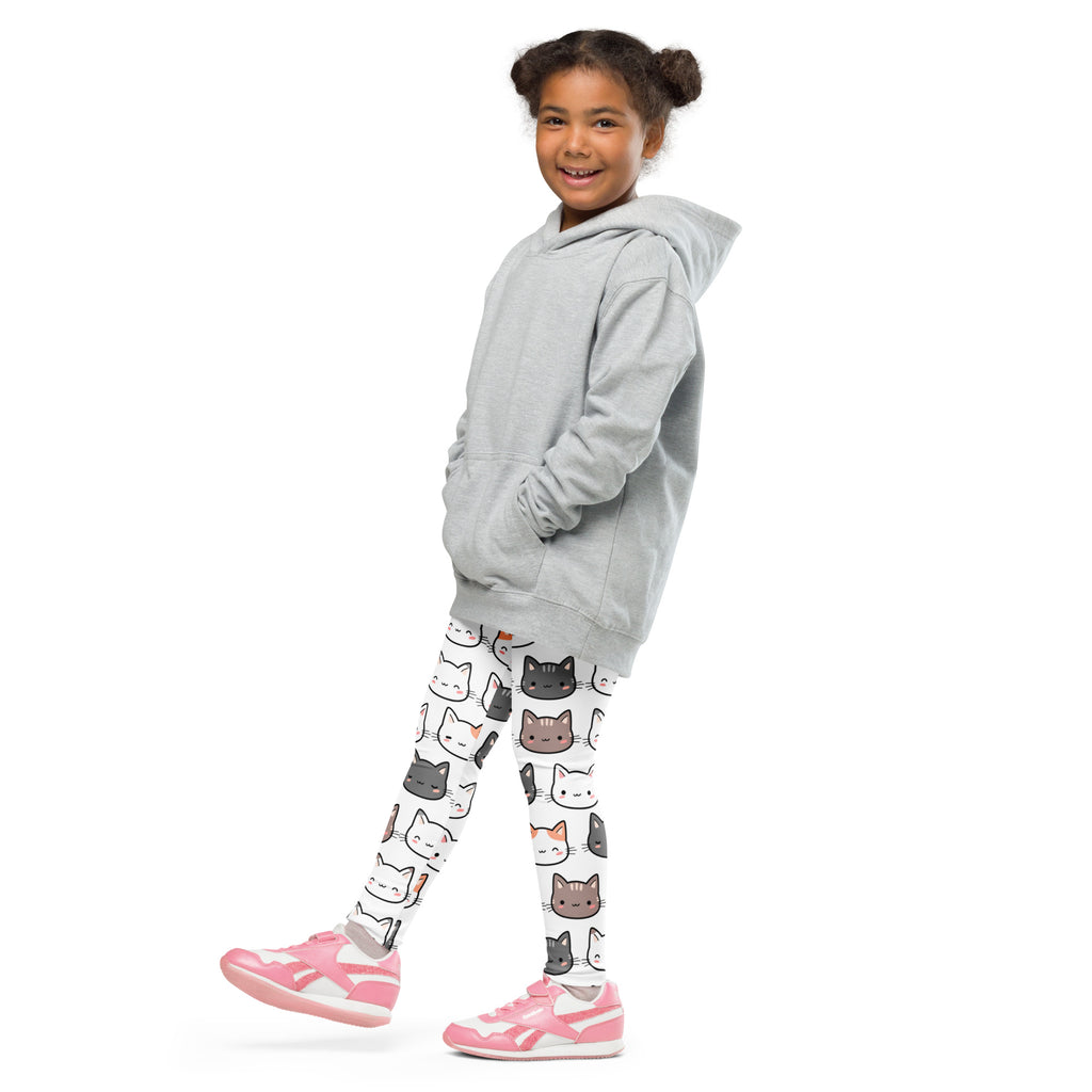 Gray hooded sweatshirt with relaxed fit and front pockets shown with girls cat buttery soft leggings