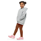 Kids Orange and Black Halloween Striped Buttery Soft Leggings