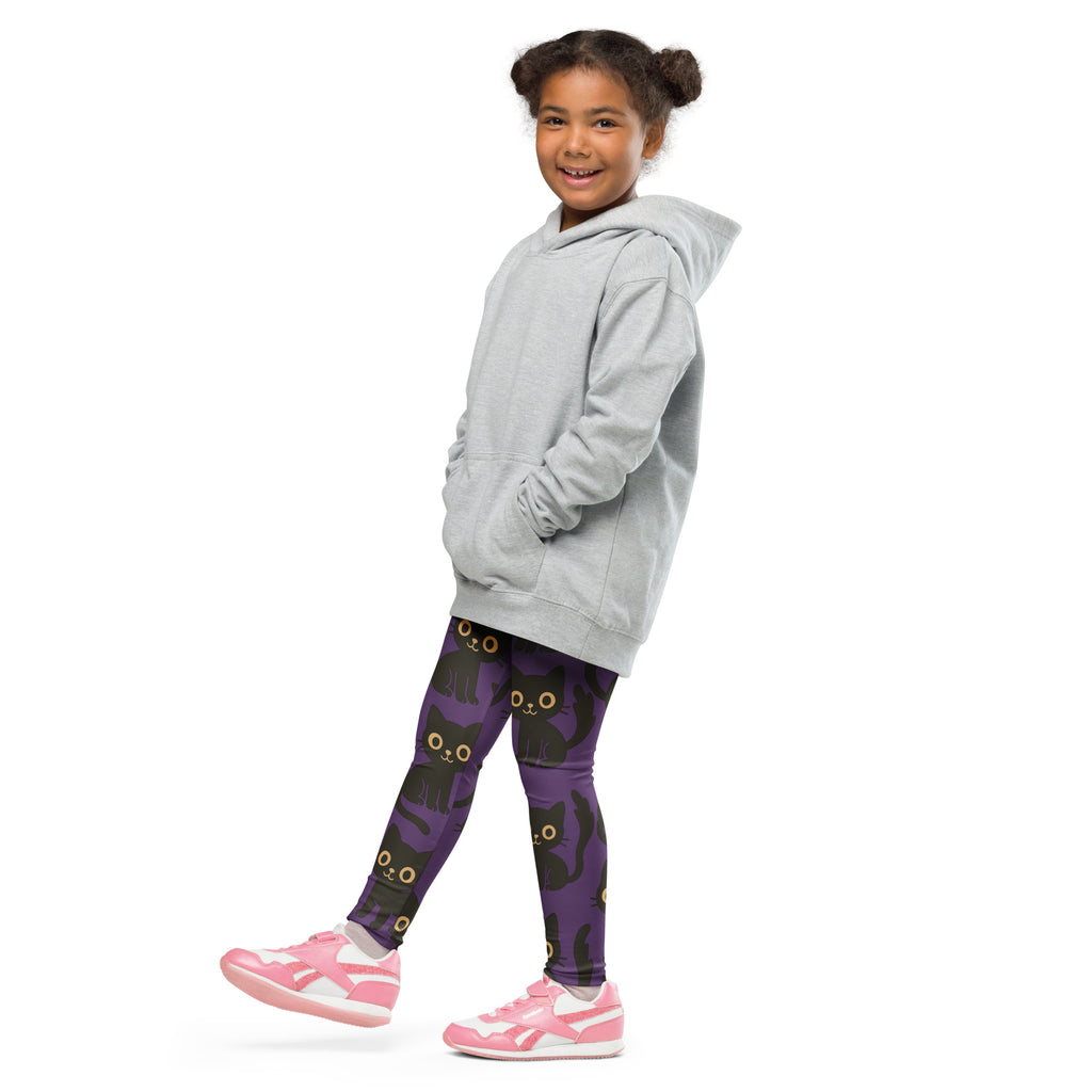 Girls Black Cat Buttery Soft Leggings