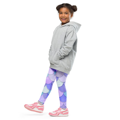 Girls Purple Mermaid Buttery Soft Leggings
